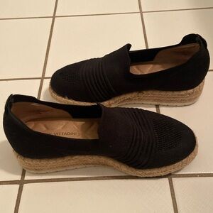 Adrienne Vittadini Sport Black Espadrille Slip on Sneaker